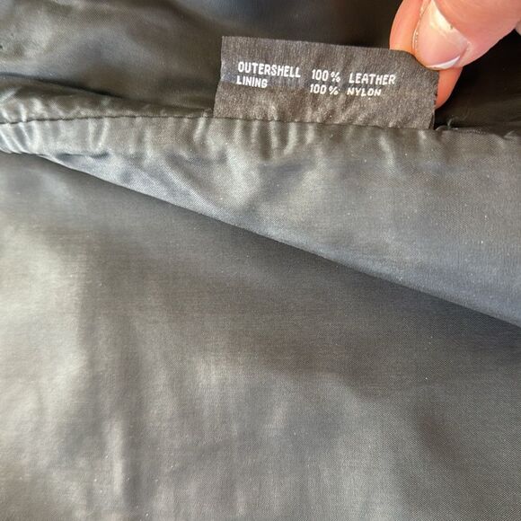 FMC Vest Men’s Size 46 Black Leather Biker Motorcycle Riding Grunge NWOT - Picture 8 of 12